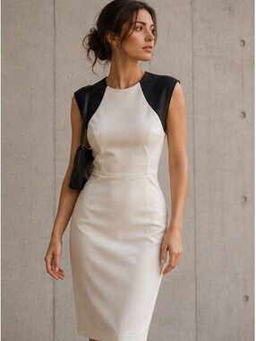 Victoria Beckham Collection Black and White Contrast Dress US 8/ UK 12/ IT 44